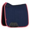 IT08145 LeMieux Suede Square Dressage Pad - Navy / Cranberry