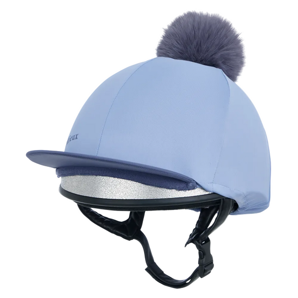 IT08524 LeMieux Classique Pom Hat Silk Helmet Cover - Powder Blue