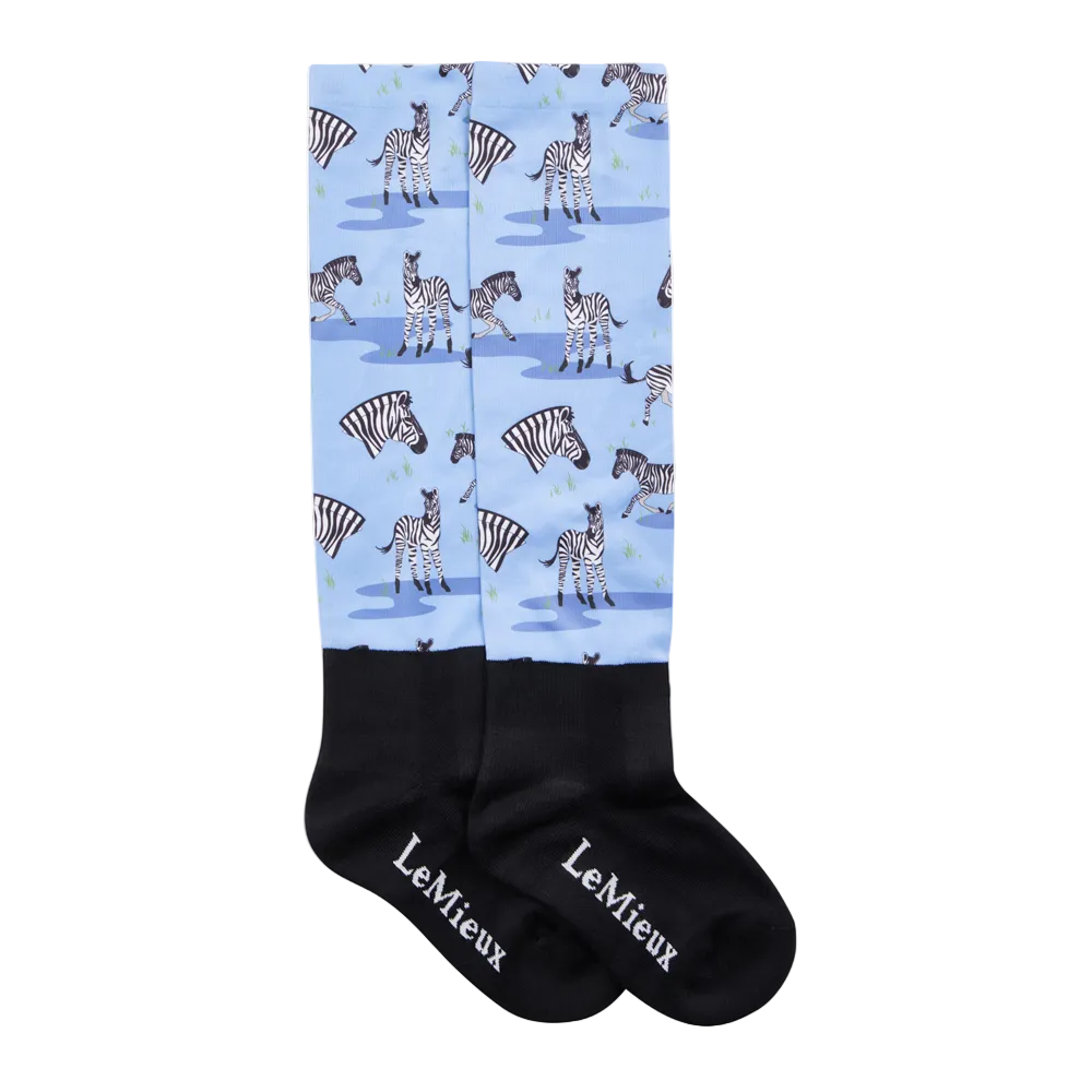 IT08550 LeMieux Adult Footsie Riding Boot Socks - Zebra