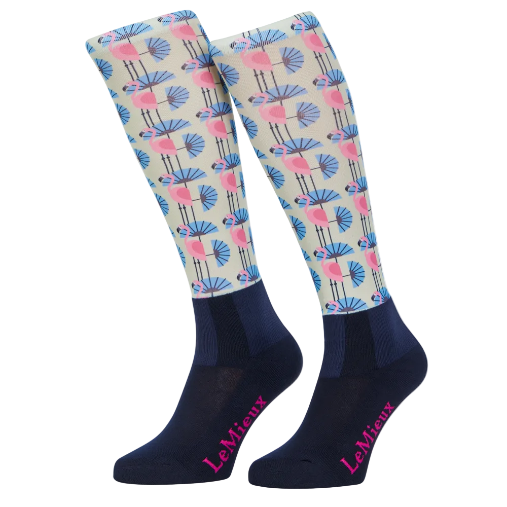IT08785 LeMieux Adult Footsie Riding Boot Socks - Flamingo