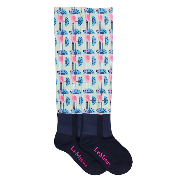IT08785 LeMieux Adult Footsie Riding Boot Socks - Flamingo