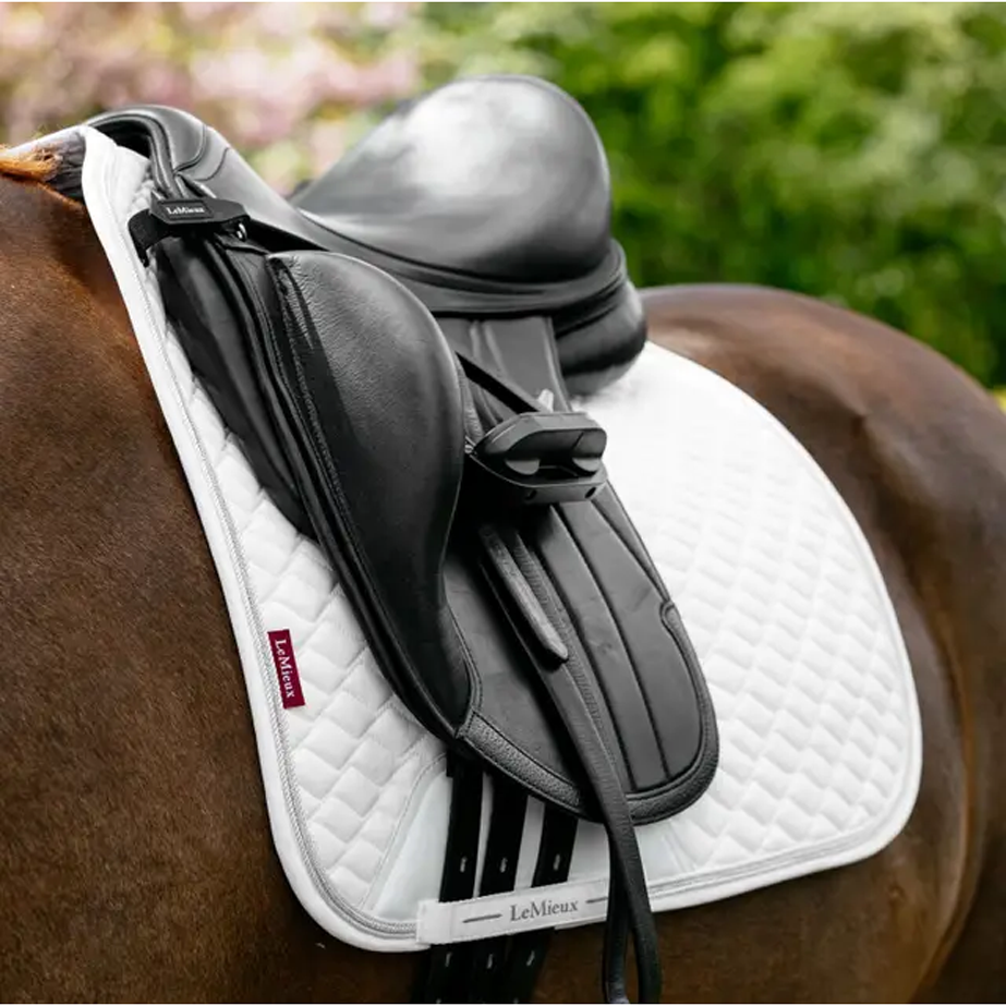 IT08955 LeMieux Brilliance Classic Dressage Square Saddle Pad - White Large