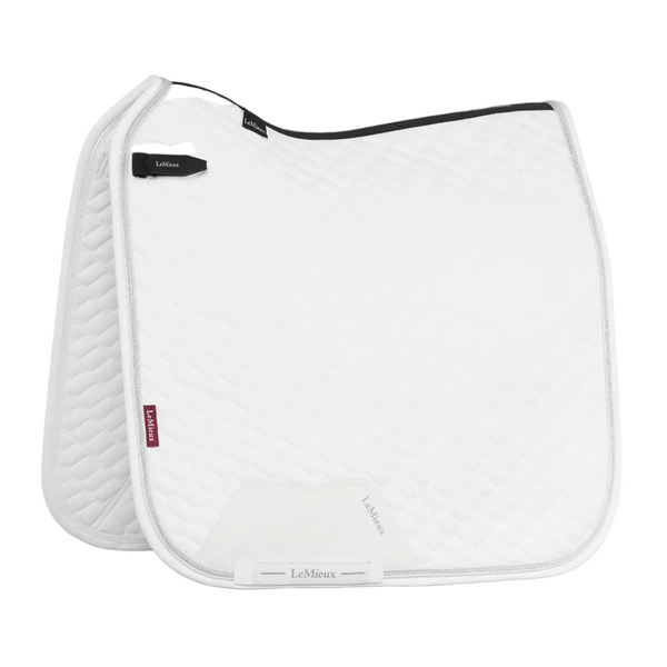 IT08955 LeMieux Brilliance Classic Dressage Square Saddle Pad - White Large