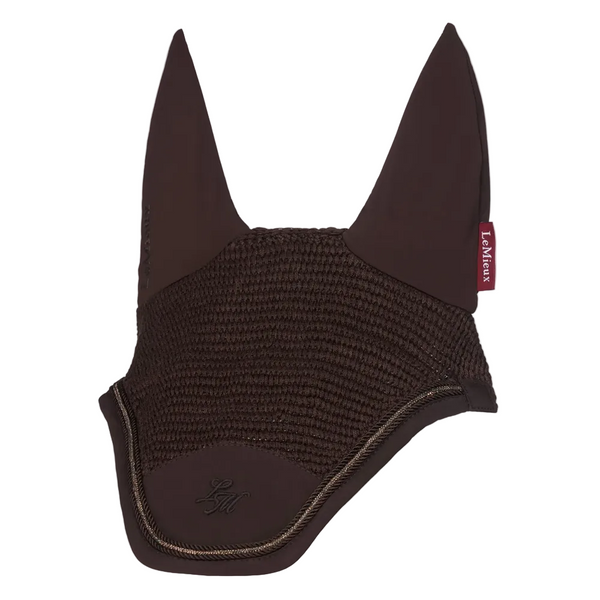 IT08959 LeMieux Brilliance Fly Veil Hood Lycra Bonnet - Espresso
