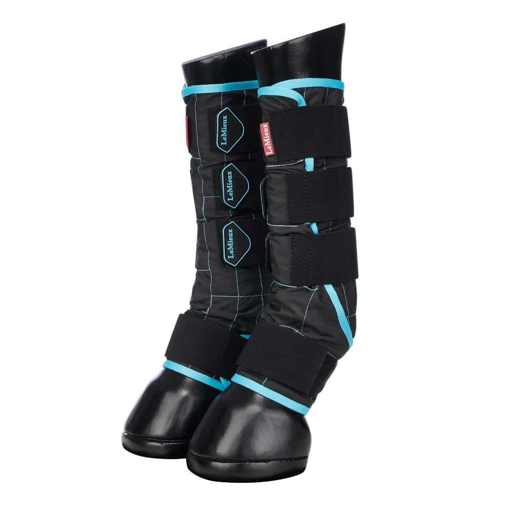 IT08974 Lemieux Crystal Cool Water Boots - Black with Turquoise Trim