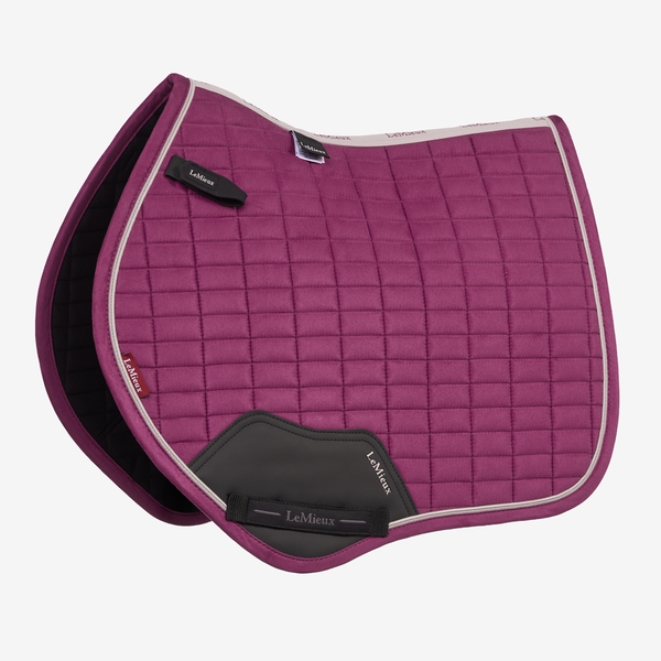 IT09161 LeMieux Close Contact Suede Square English Saddle Pad - Blackberry Large