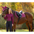 IT09184 LeMieux Loire Satin Fly Veil Hood Lycra Bonnet - Blackberry