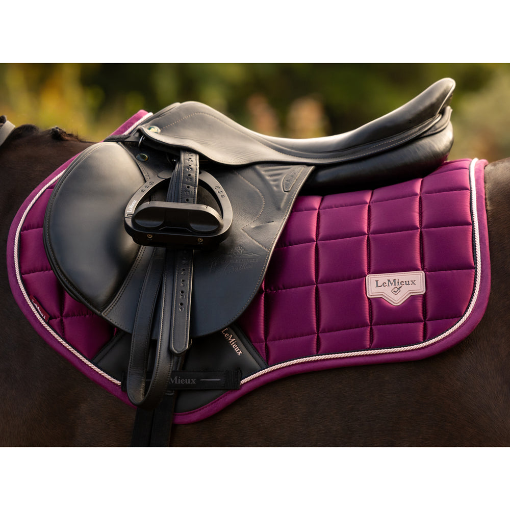 IT09175 LeMieux Loire Classic Satin Close Contact Square English Saddle Pad - Blackberry
