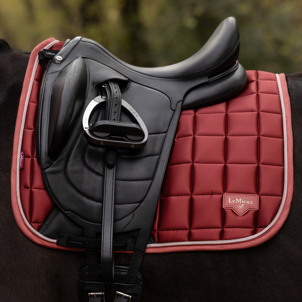 IT09179 LeMieux Loire Classic Satin Dressage Square Saddle Pad - Russet