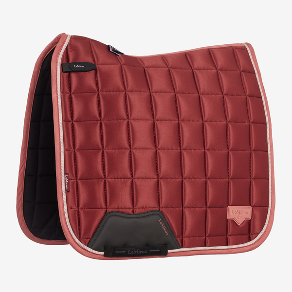 IT09179 LeMieux Loire Classic Satin Dressage Square Saddle Pad - Russet