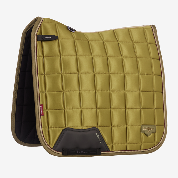 IT09180 LeMieux Loire Classic Satin Dressage Square Saddle Pad - Gooseberry