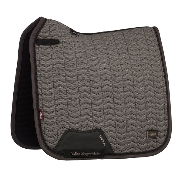 IT09240 LeMieux Heritage Herringbone Dressage Square Saddle Pad - Cocoa
