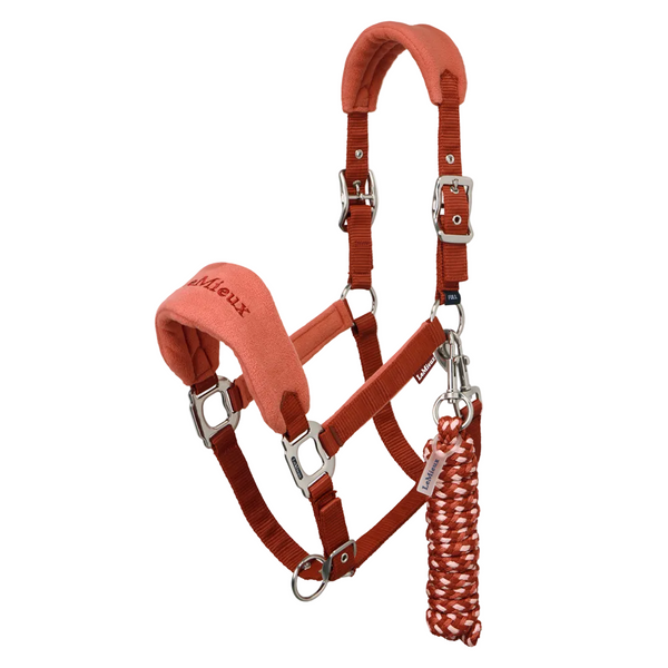 IT09413 LeMieux Vogue Headcollar Halter & Lead Rope Set - Russet