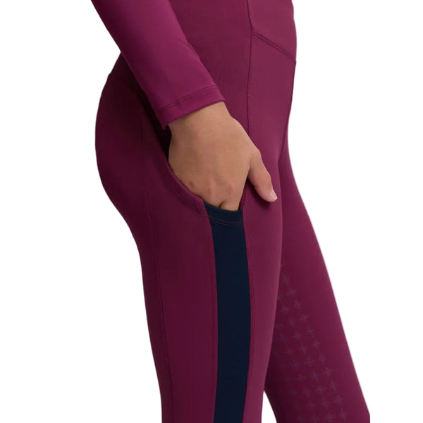 IT09465 LeMieux Young Rider Orla Full Seat Pull On Breeches - Blackberry
