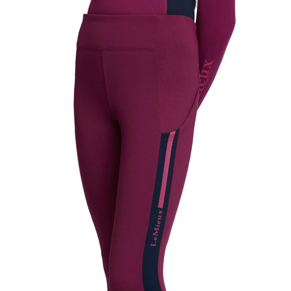 IT09465 LeMieux Young Rider Orla Full Seat Pull On Breeches - Blackberry