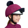 IT09519 LeMieux Classique Pom Hat Silk Helmet Cover - Blackberry