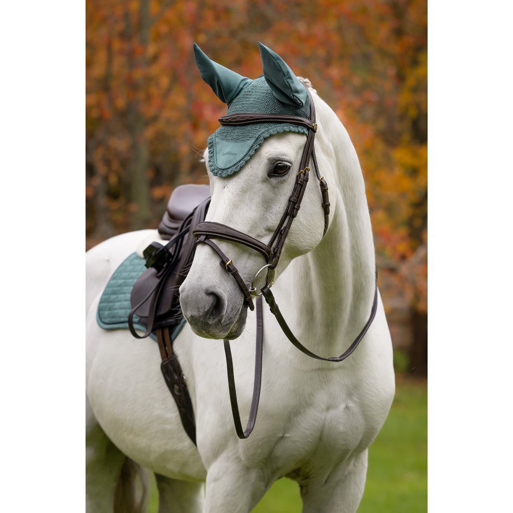 IT09538 LeMieux Classic Fly Hood Veil Bonnet Lycra Ears - Aloe