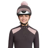IT09813 LeMieux Classique Pom Hat Silk Helmet Cover - Cocoa