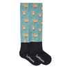 IT09842 LeMieux Adult Footsie Riding Boot Socks - Highland Cow Aloe