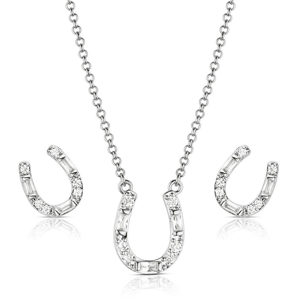 JS6479 Montana Silversmiths Lucky Stride Horseshoe Jewelry Set