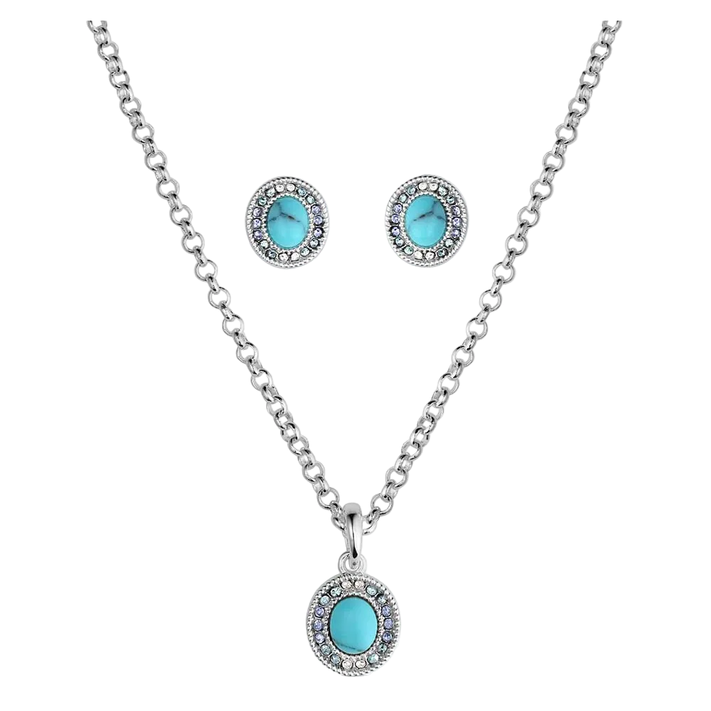 JS6540 Montana Silversmiths Northern Sky Turquoise Jewelry Set