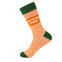 Leon James Jameson Orange & White Stripe Crew Socks - Made in USA