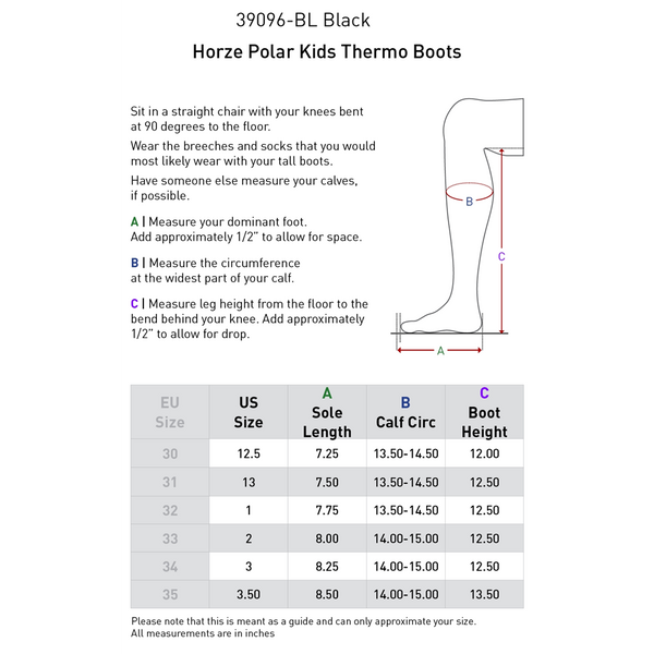 39096 Horze Kid's Polar Thermo Winter Boots - Black