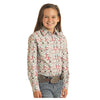 LGN2S04394 Panhandle Girls' Long Sleeve Western Snap Shirt - Light Turquoise