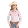 LGN2S08636 Panhandle Slim Girls' Long Sleeve Western Snap Shirt - Pink
