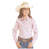 LGN2S08636 Panhandle Slim Girls' Long Sleeve Western Snap Shirt - Pink