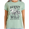 LW21T08533 Panhandle Slim Women's West Was Wild Short Sleeve T-Shirt - Jade