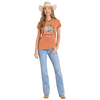 LW21T08534 Panhandle Slim Women's Keepin' It Western Short Sleeve T-Shirt - Burnt Orange