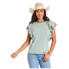 LW51T05809 Panhandle Slim Women's Flutter Sleeve Shirt - Jade