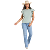 LW51T05809 Panhandle Slim Women's Flutter Sleeve Shirt - Jade