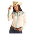 LWN2S05800 Panhandle Women's Embroidered Retro Long Sleeve Snap Shirt - Ecru