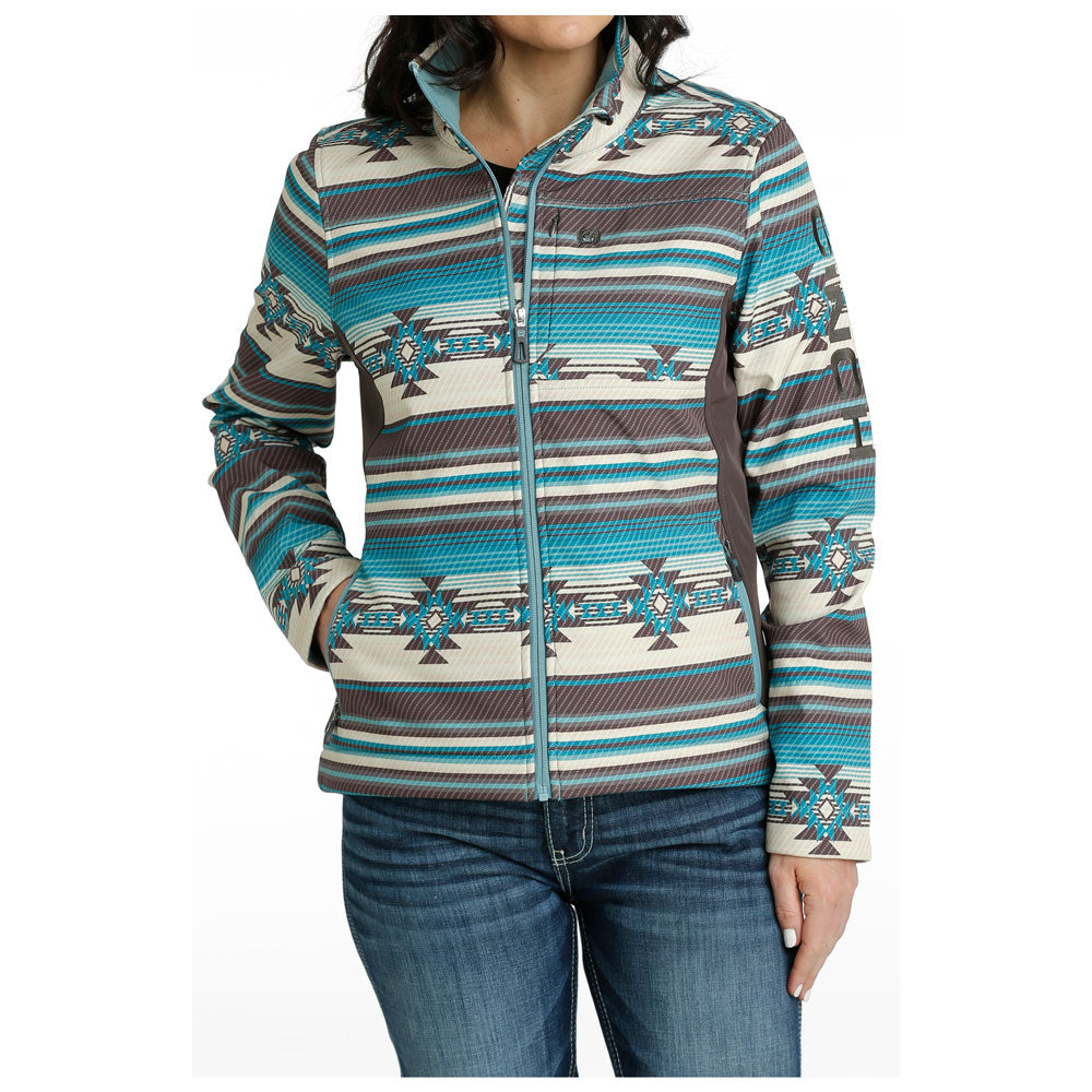 MAJ9848001 Cinch Women's Bonded Carry Concealed Jacket - Turquoise & Grey Southwest Print