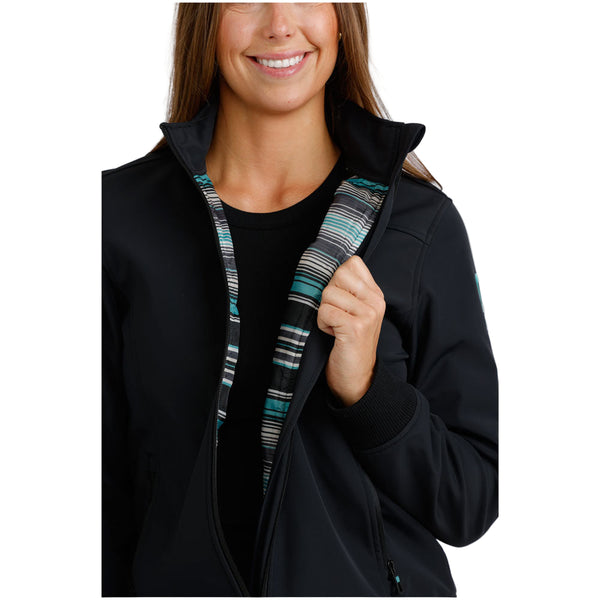 MAJ9902002 Cinch Women's Bonded Jacket - Black with Turquoise