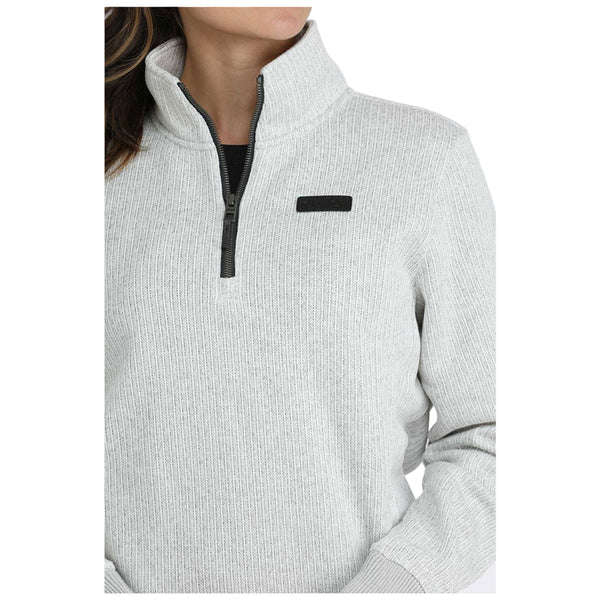 MAK9822003 Cinch Women's Long Sleeve 1/4 Zip Pull Over - Grey