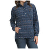 MAK9909003 Cinch Women's 1/4 Snap Fleece Long Sleeve Pullover - Blue
