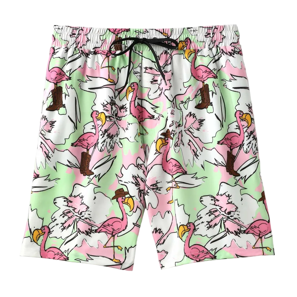 MB58135009 Cinch Men's Swim Trunks - Flamingo Cowboy Print