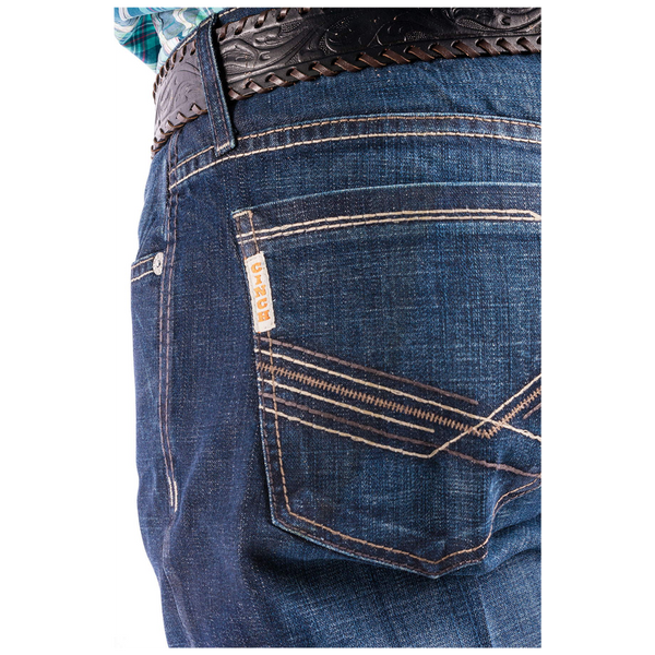 MB65436001 Cinch Men's Ian Slim Fit Boot Cut Jeans - Dark Stonewash