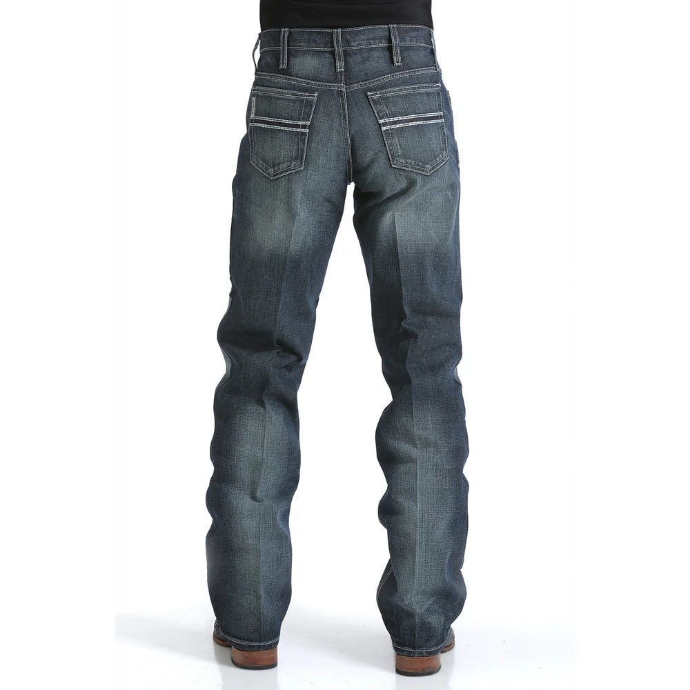 MB92834019 Cinch Men's White Label Relaxed Fit Dark Stonewash Rigid Jeans