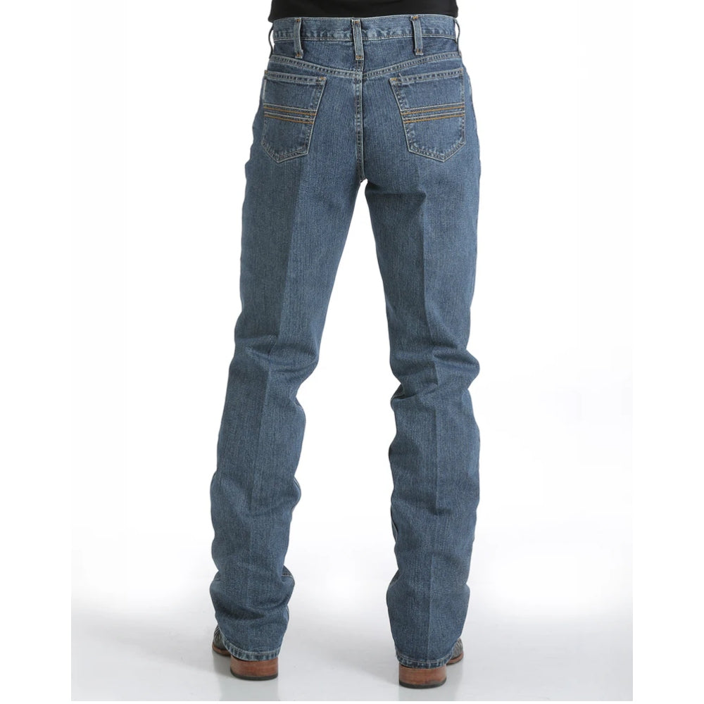 MB98034001 Cinch Men's Silver Label Mid Rise Straight Leg Medium Stonewash Rigid Jeans