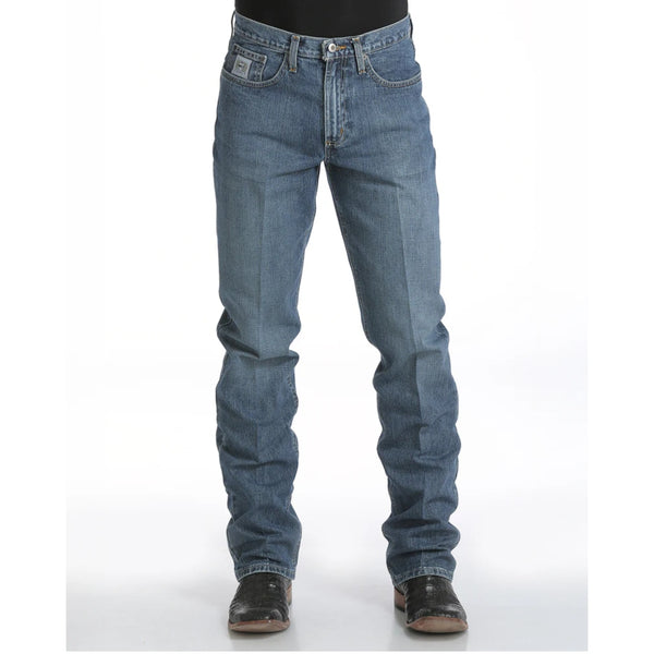 MB98034001 Cinch Men's Silver Label Mid Rise Straight Leg Medium Stonewash Rigid Jeans