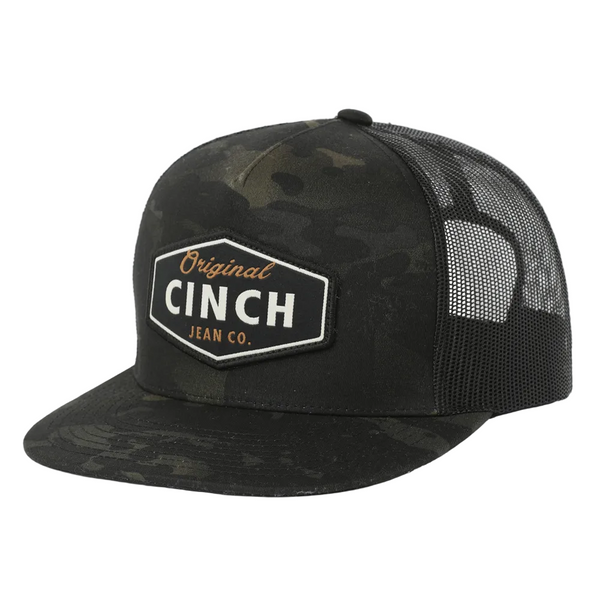 MCC0600617 Cinch Men's Logo Trucker Cap - Black Camo