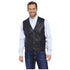 ML1059 Cripple Creek Men's Snap Front Smooth Leather Vest - Black