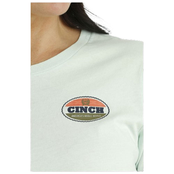 MSK7901006 Cinch Women's Rodeo Short Sleeve T-Shirt - Light Blue