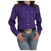 MSW9164076 Cinch Women's Long Sleeve Solid Western Shirt - Purple