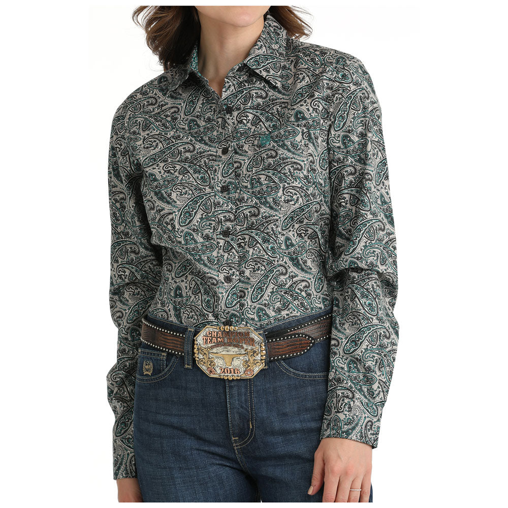 MSW9164223 Cinch Women's Long Sleeve Western Button Shirt - Grey & Gre | The Wire Horse MSW9164223 Cinch Women's Long Sleeve Western Button Shirt - Grey & Gre | The Wire Horse