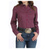 MSW9164238 Cinch Women's Long Sleeve Western Button Shirt - Burgundy Print